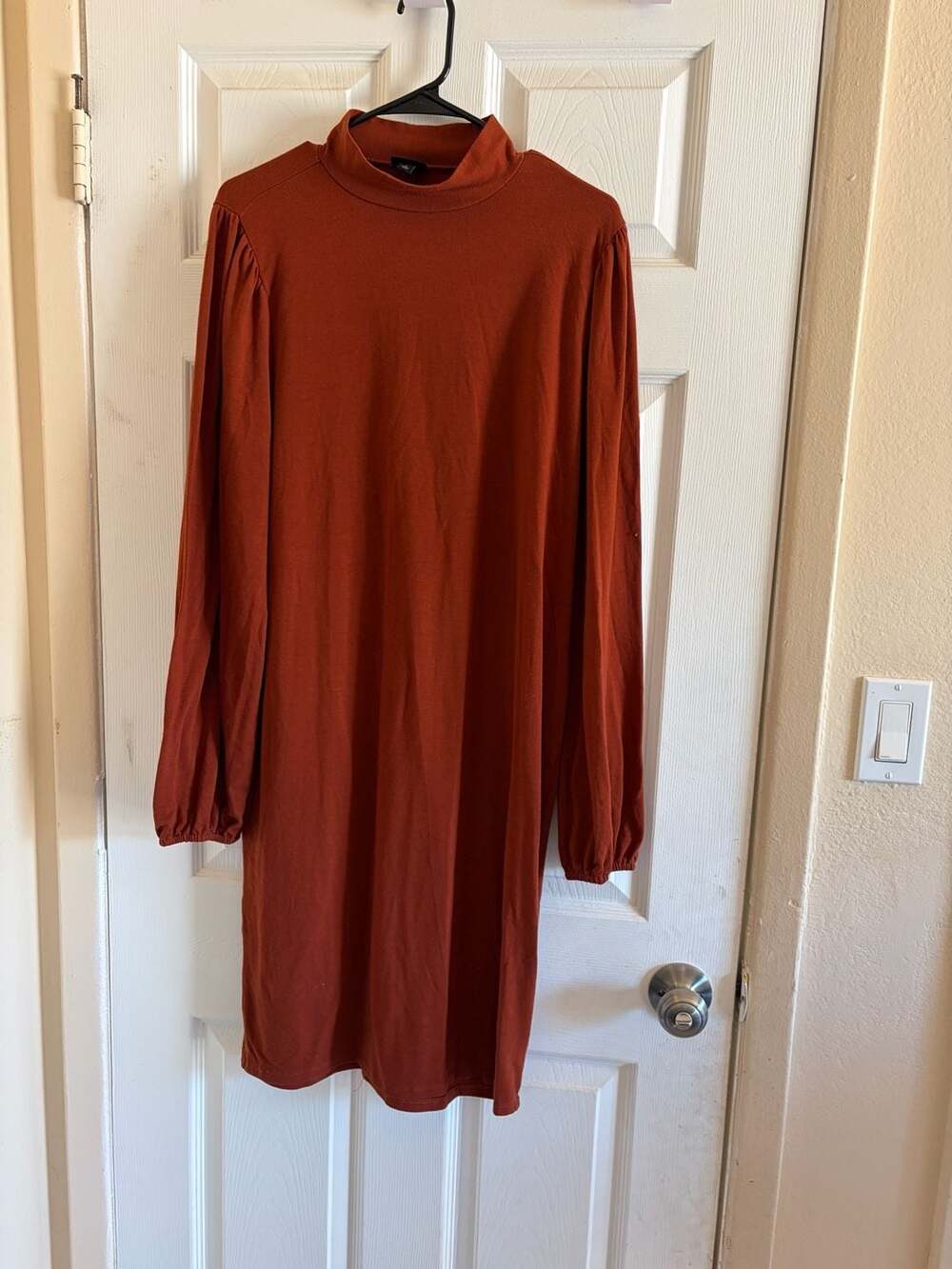 Torrid Orange Mock Neck Jersey Knit Mini Dress Blouson Sleeve Bodycon Plus Siz
#